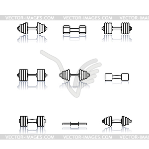 Icons dumbbells of thin lines,  - vector clipart / vector image
