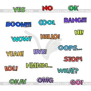 Cartoon text for speech bubbles,  - vector clip art