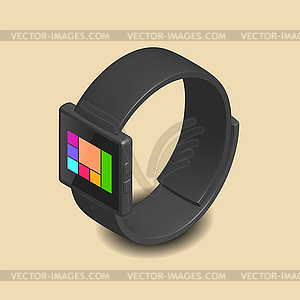 Smart watch in 3D,  - color vector clipart