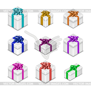Set of gift boxes, - royalty-free vector clipart