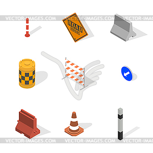 Under construction design elements in 3D,  - vector image