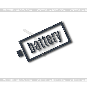 Grunge stamp with text battery, - vector clipart