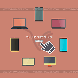 Online shopping concept,  - vector clipart