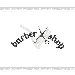 Grey emblem for barber shop,  - vector clip art