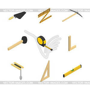 Set of 3d icons tool mason,  - vector clipart