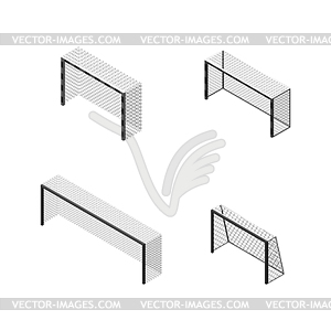 3D gate for playing soccer,  - vector clipart