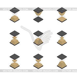 3D hourglass icons set,  - stock vector clipart