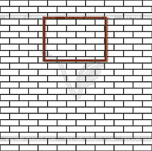Brick wall with frame,  - vector image