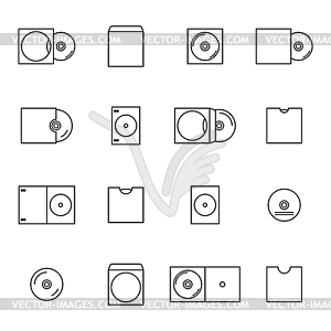 Set envelopes for CD with window,  - vector image