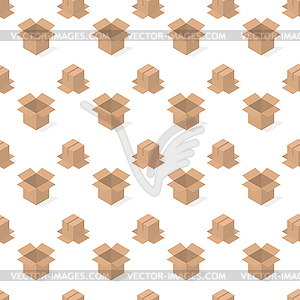 Seamless background of set of cardboard boxes, - vector image