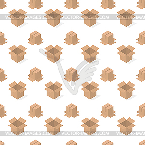 Seamless background of set of cardboard boxes,  - vector image