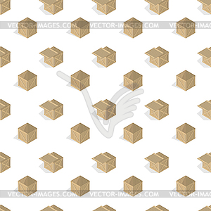 Seamless background of set of wooden boxes,  - vector image