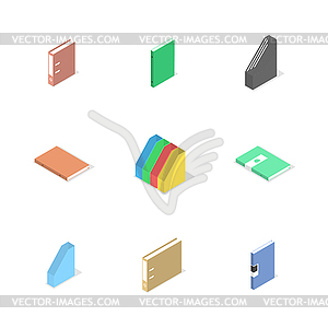 Set of cardboard file folders,  - vector clip art