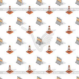 Seamless background of set of signs road repairs,  - vector clip art