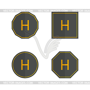 Helipad icons set,  - vector clipart