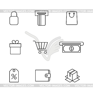 Set of finance and shopping icons,  - vector image