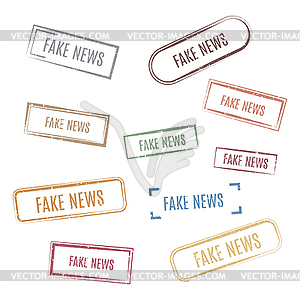 Set of stamps fake news,  - royalty-free vector image