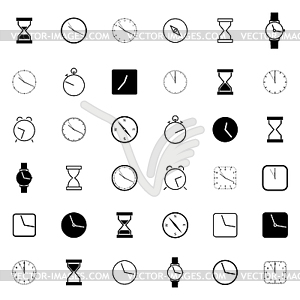 Set of different clock icons,  - vector clip art