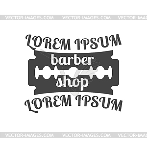 Grey emblem for barber shop,  - vector clipart