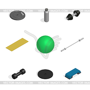 Set of sports equipment items,  - vector clip art