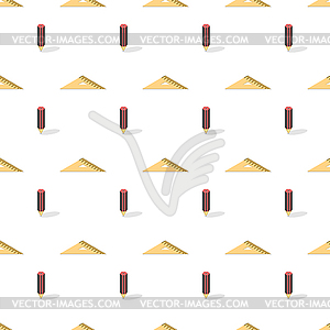 Seamless background of set of office supplies,  - vector clipart