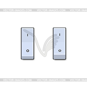 Set of realistic toggle switches in on and off - vector clipart