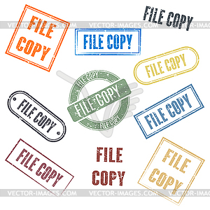 Set of stamps file copy,  - vector clipart