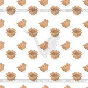Seamless background of set of cardboard boxes, - royalty-free vector clipart