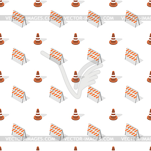 Seamless background of set of signs road repairs,  - vector clipart