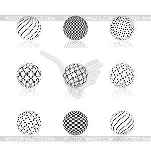 Sphere with halftone fill,  - vector image