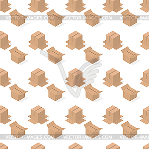 Seamless background of set of cardboard boxes,  - vector clipart