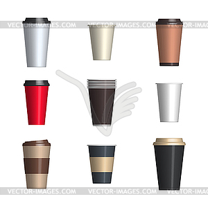 Set of glossy coffee cups,  - vector clip art