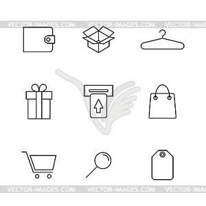 Set of finance and shopping icons,  - vector clip art