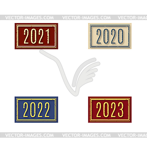 Set of stamps with numbers,  - stock vector clipart