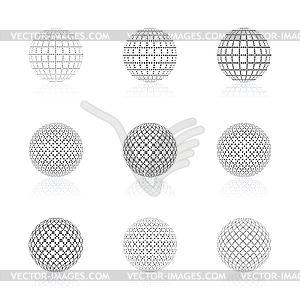 Sphere with halftone fill,  - vector image