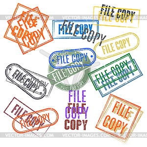 Set of stamps file copy,  - vector image