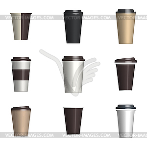 Set of glossy coffee cups,  - vector image