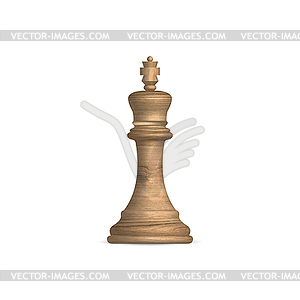 White wooden chess piece king,  - color vector clipart