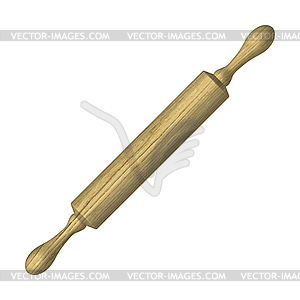 Wooden rolling pin for dough,  - vector clip art