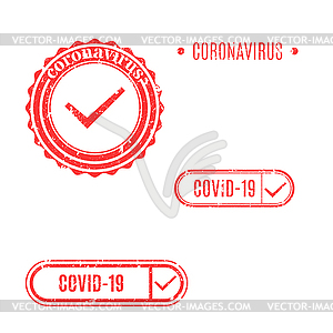 Coronavirus stamp set,  - vector image