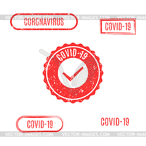 Coronavirus stamp set,  - vector clipart