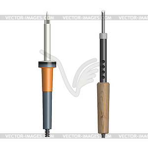 Set of electric soldering irons,  - vector clip art