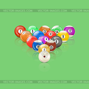 Set of glossy balls for snooker,  - vector clip art