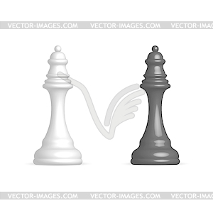 Black and white chess piece queen,  - vector image