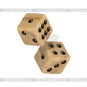 3D wooden dices ,  - vector image