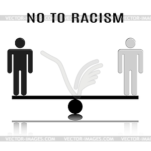 3D stick figures, racism concept,  - vector clipart