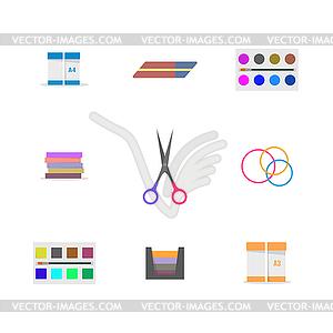 Set of icons office and school,  - vector image