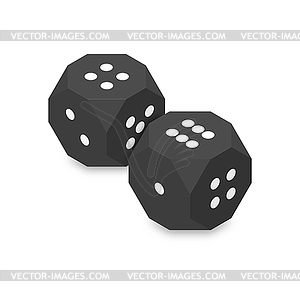 Black 3d dice,  - vector image