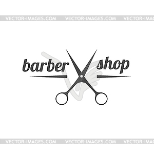 Grey emblem for barber shop,  - vector clipart