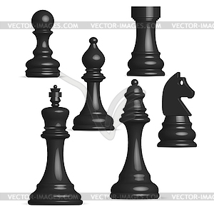 3D glossy chess figures,  - vector image